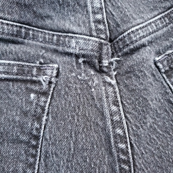 Madewell Jeans Womens 32 Black Denim 90s‎ Straight High Rise Grunge Hipster - Picture 6 of 11
